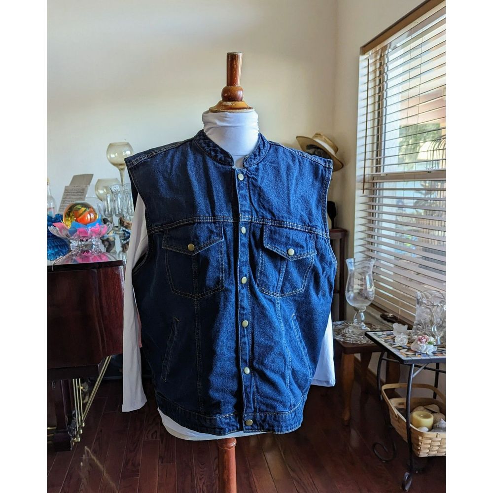 Vance Biker Wear Denim Vest (Unisex)  Sz XL